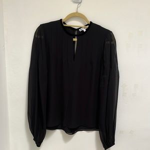 NWT Elizabeth & James Sheer Sleeve Silk Blouse